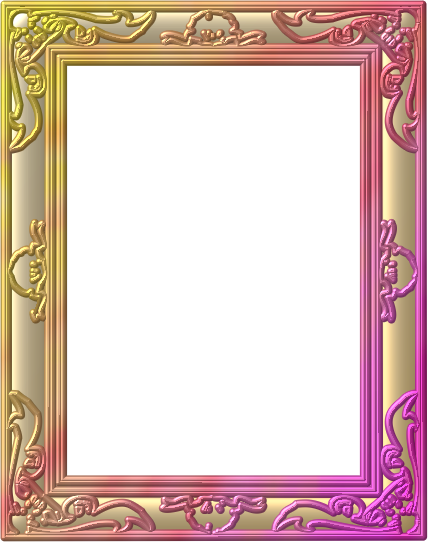 Picture Frame Leaves Stainedglass 03 - Deviantart (428x542), Png Download