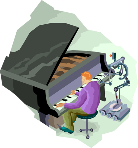 Man Playing Piano And Robot Royalty Free Vector Clip - Artificial Intelligence (447x480), Png Download