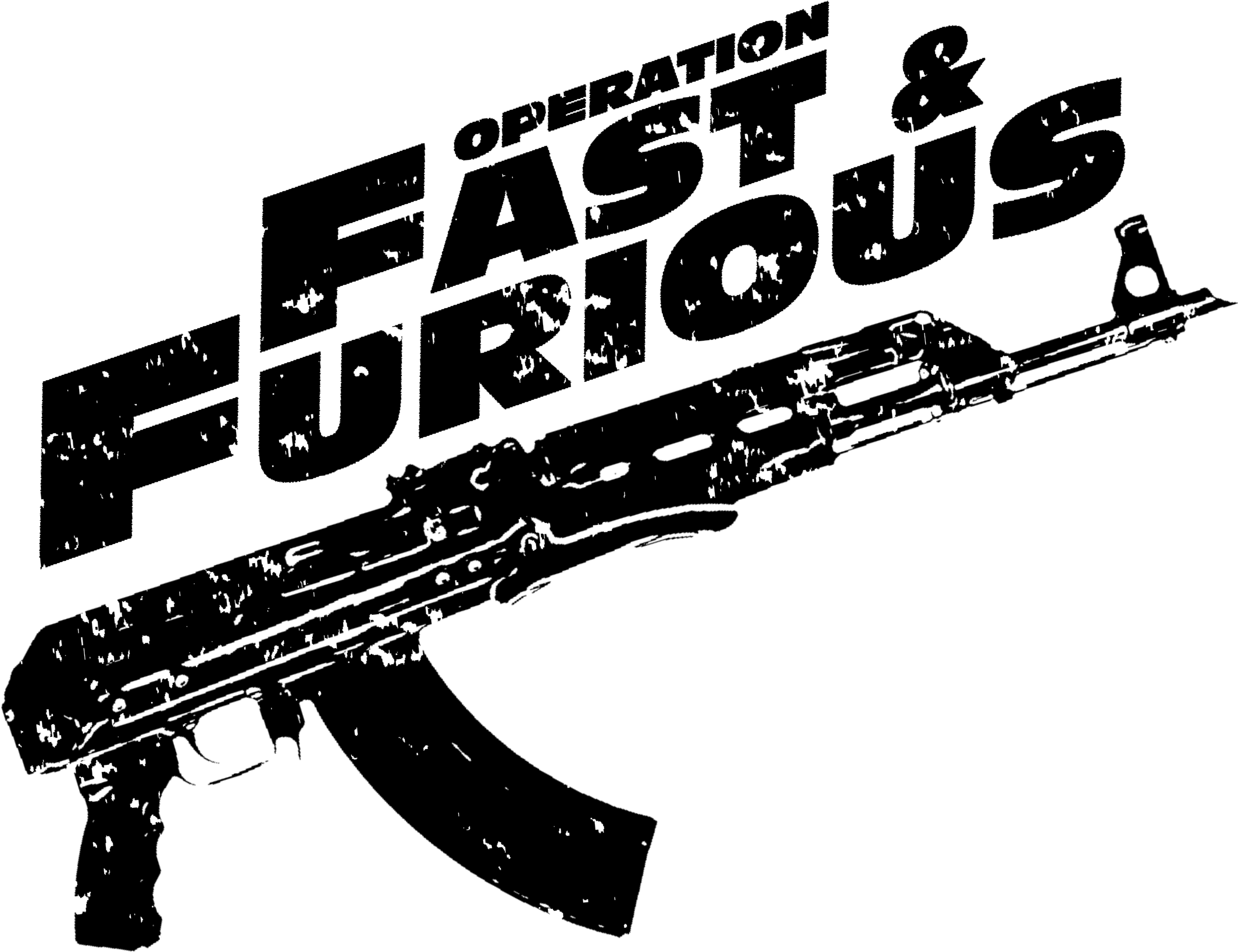 Operation Fast & Furious Men's White - Assault Rifle (2302x2302), Png Download