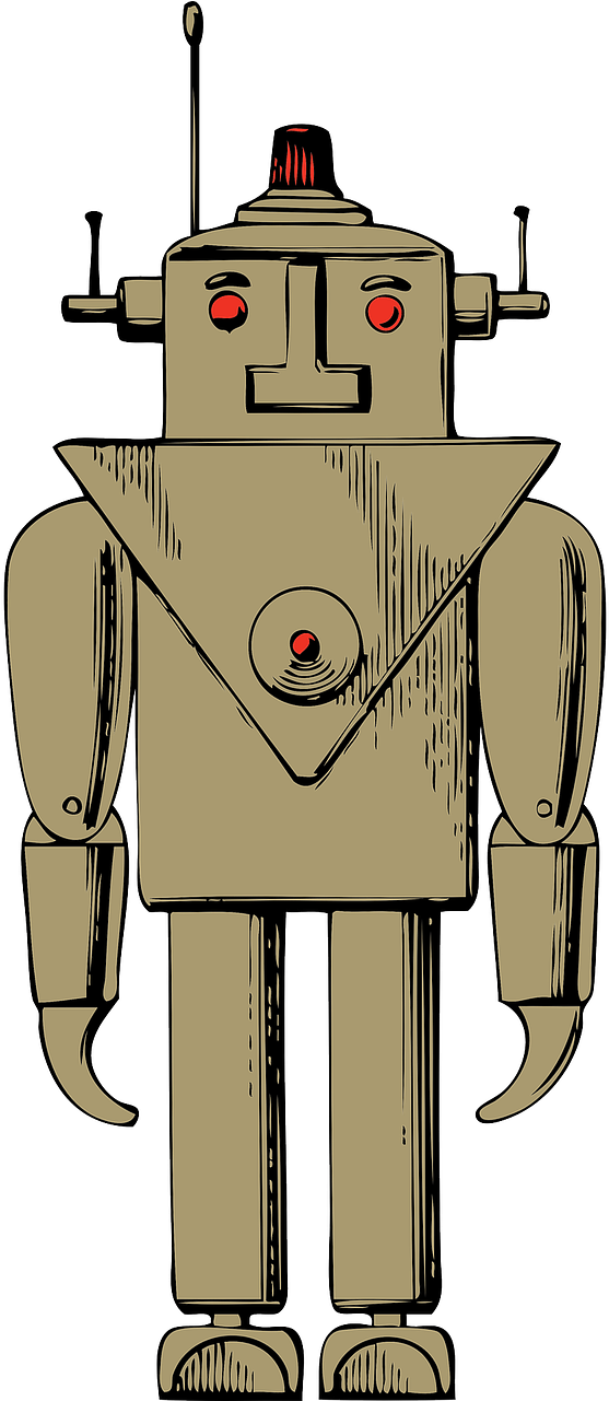 Free Vector Robot Clip Art - Robot Clip Art (258x599), Png Download