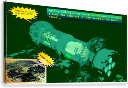 Vintage Comic Book Frame Canvas Print - Rocket (429x297), Png Download