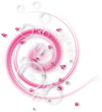 Pink Swirl Deco - Tube Png Arbre Rose (400x400), Png Download