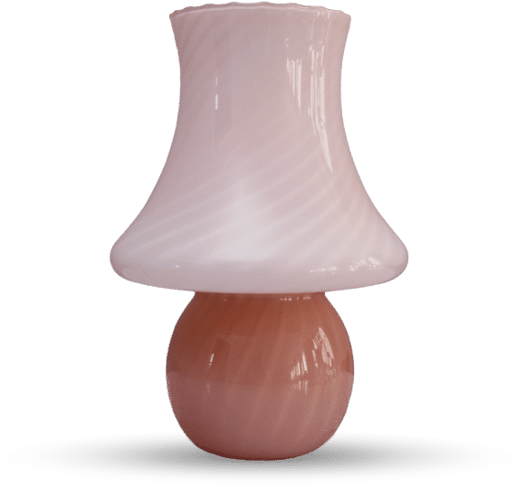 Mushroom Table Lamp In Pink Swirl - Lampshade (680x680), Png Download