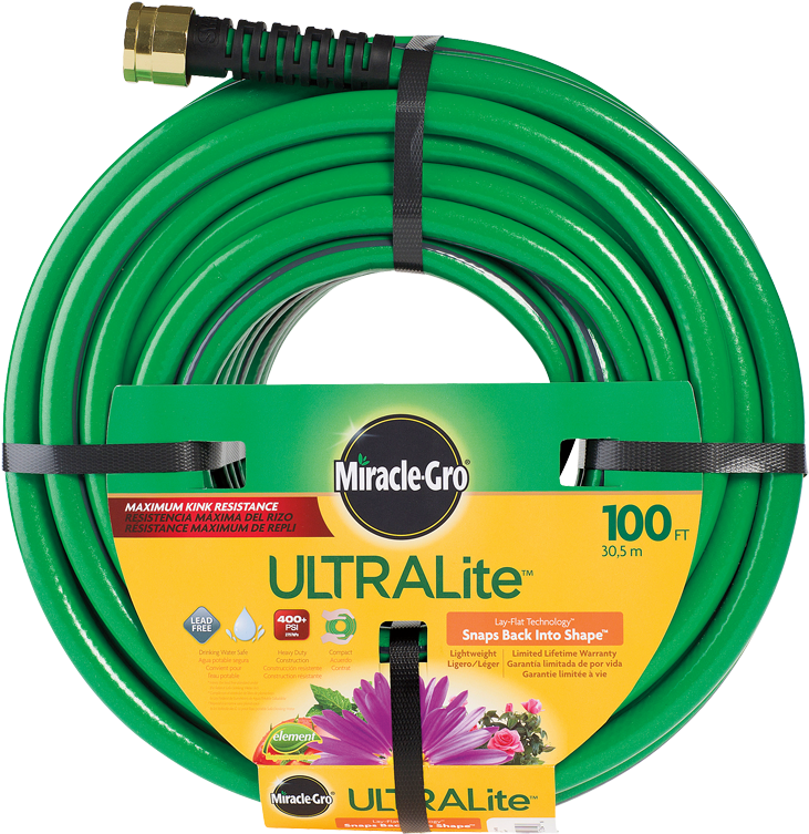 Miracle-gro® Ultralite™ Garden Hose - Safe Green Drinking Water Hose (778x800), Png Download