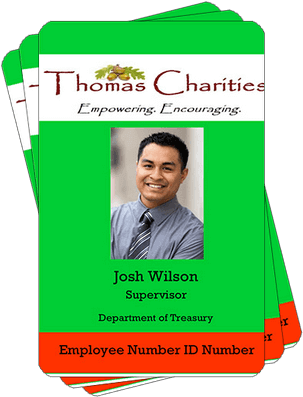 Thomas Charities Card - Green Id Card Design (400x400), Png Download