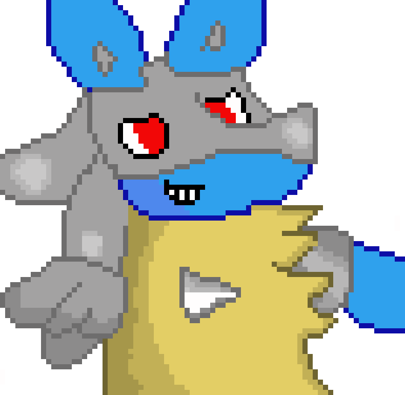 Clip Arts Related To - Lucario Pokemon Pixel Art (790x770), Png Download