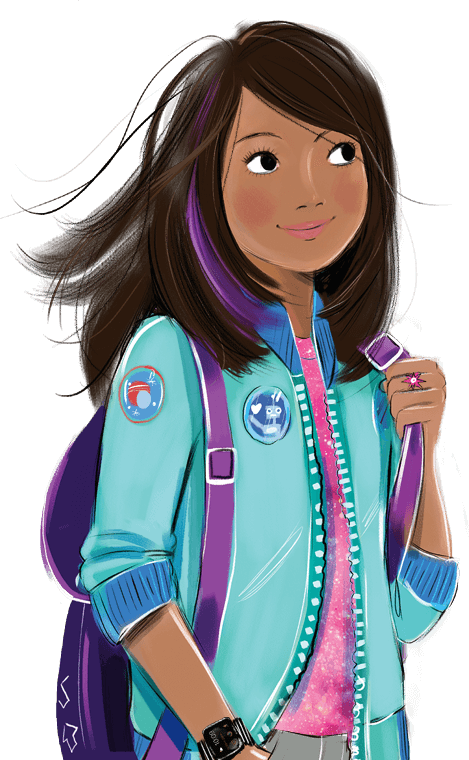 I Want To Be The First Astronaut On Mars - Cartoon Of Girl Long Hair (469x760), Png Download