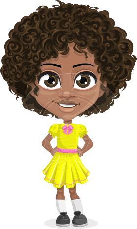 Alana The African American Sunshine - African American Cartoon (460x464), Png Download
