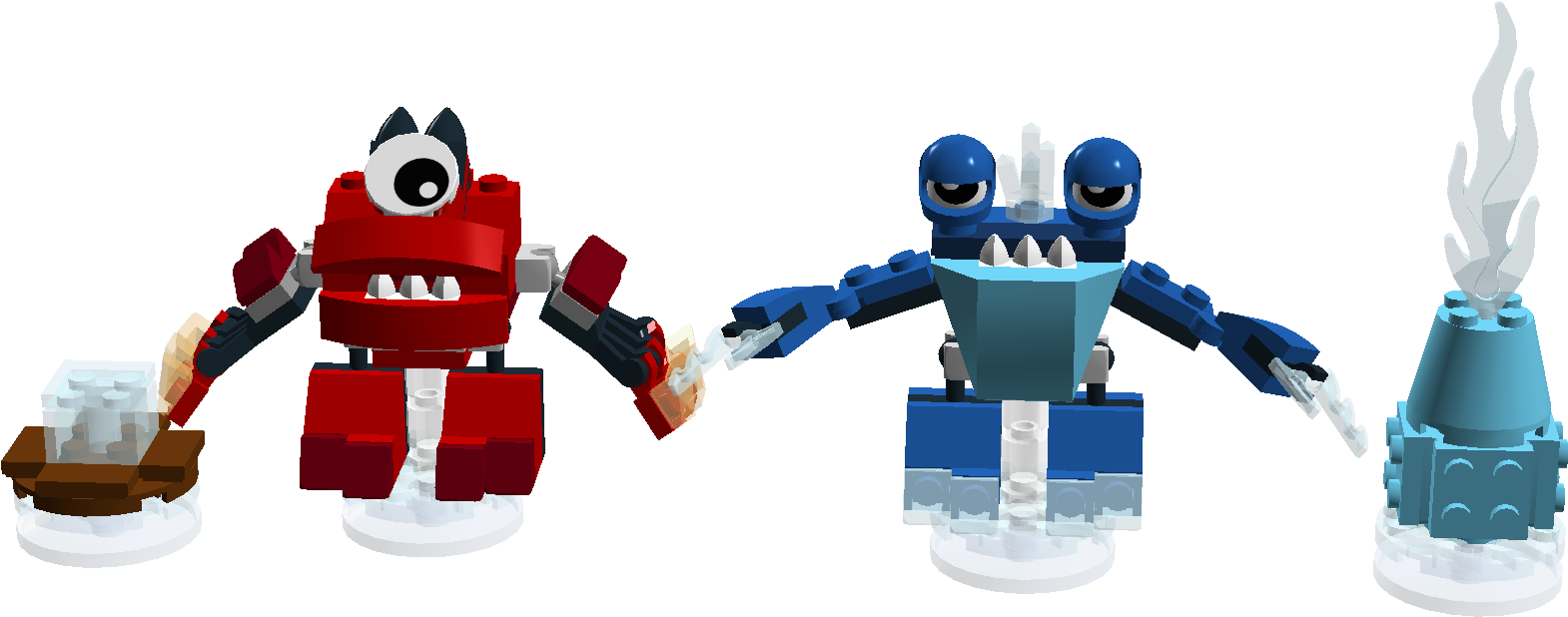 Fire & Ice Team Pack - Action Figure (1668x888), Png Download