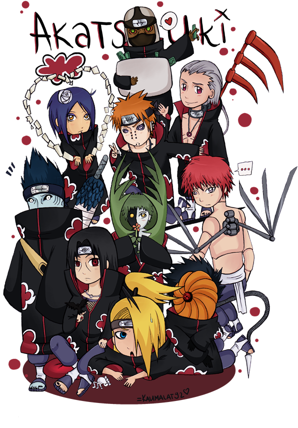 Akatsuki By ~km92 On Deviantart - Todos Los Akatsuki Chibi (640x900), Png Download