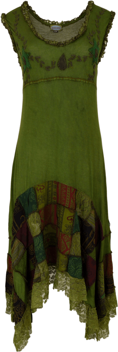 Star Flare Green Dress - Day Dress (1000x1250), Png Download