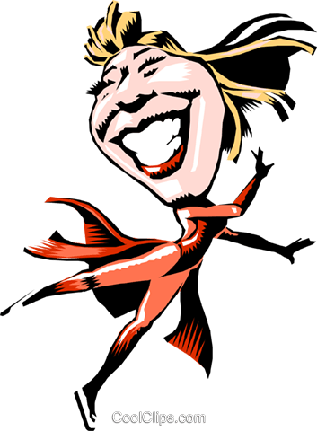 Cartoon Figure Skater Royalty Free Vector Clip Art - Super Woman (353x480), Png Download