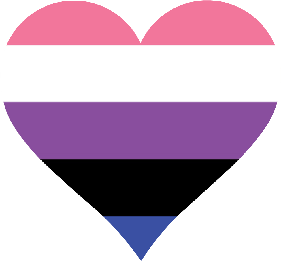 Genderqueer Flag Heart Transparent (1000x1000), Png Download