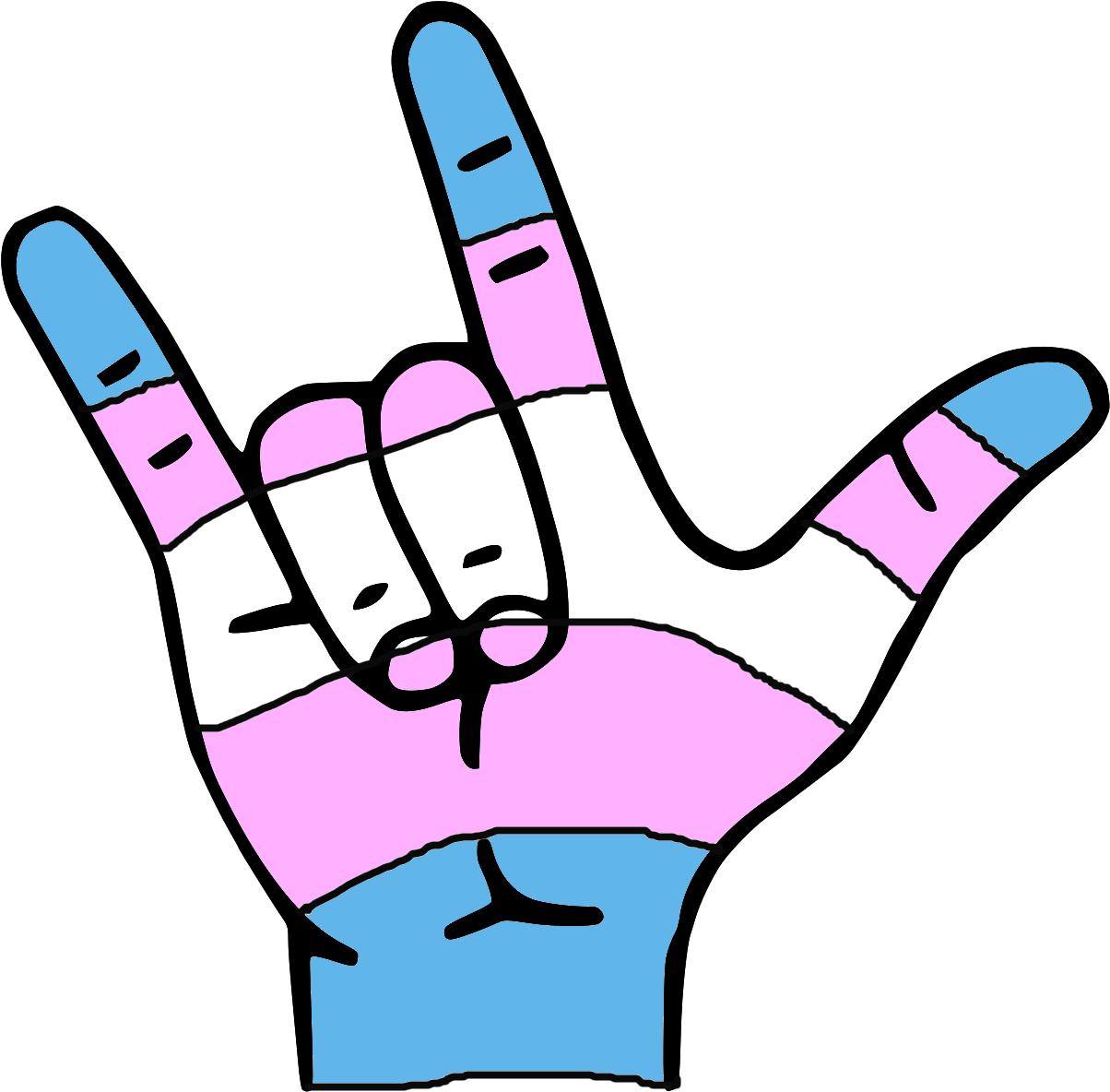 Trans Flag Large - Gebärdensprache I Love You (1220x1200), Png Download