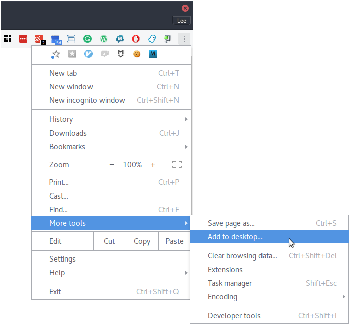Creating Desktop App From Website With Chrome - Cast To Device Shortcut Desktop (706x665), Png Download