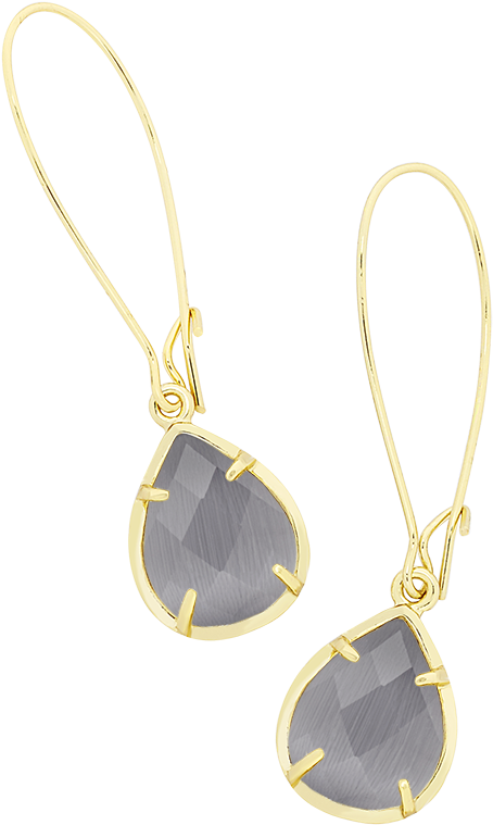 Dee Earrings In Slate Cat's Eye - Earrings (1288x1119), Png Download