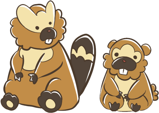 Bidoof And Bibarel - Boring Normal Type Pokemon (600x419), Png Download