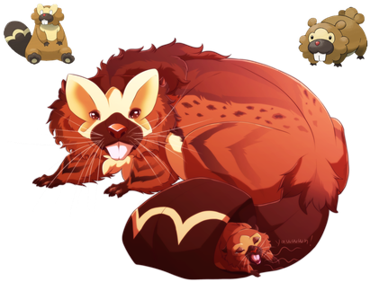 Bibarel And Bidoof- Flat Tailed Fuzzballs By Blueharuka - Realistic Bibarel (428x350), Png Download