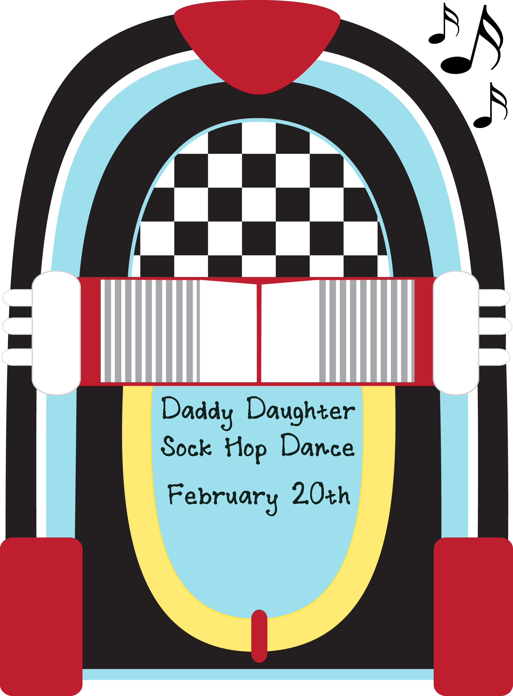 50s Sock Hop Daddy Daughter Dance Save Feb 20th - 50's Clip Art (1735x2354), Png Download