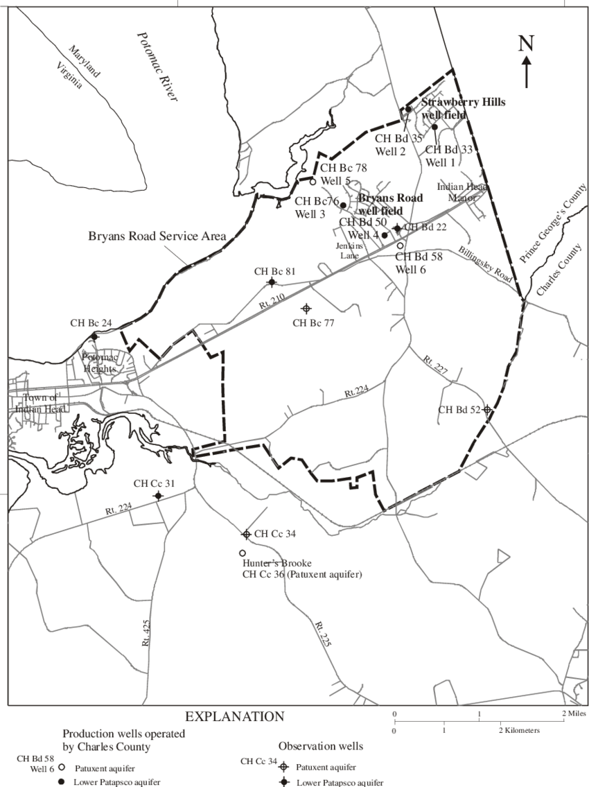 Location Of Production And Observation Wells In The - Map (850x1135), Png Download
