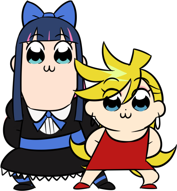 Panty Stocking With Garterbelt X Pop Team Epic By Https - Panty And Stocking Pop Team Epic (800x820), Png Download