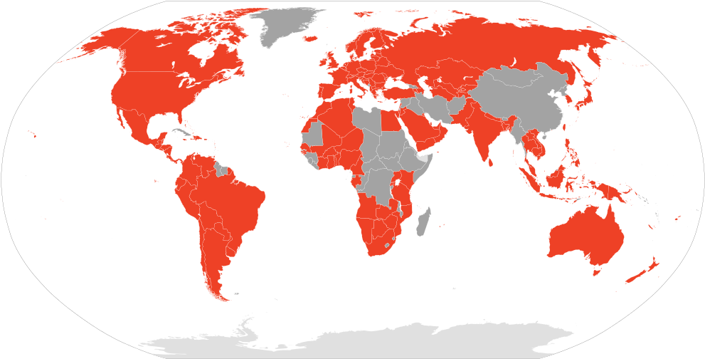 Map Of Global Availability Of Google Play - Countries With Chemical Weapons (1000x513), Png Download