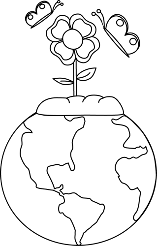 Black And White Earth And Nature Clip Art - Black And White Nature Clip Art (319x500), Png Download