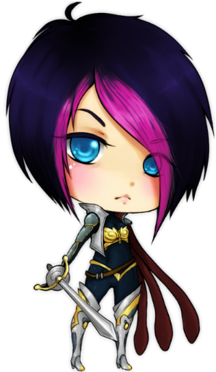 Fiora - Lol Chibi Fiora (418x600), Png Download