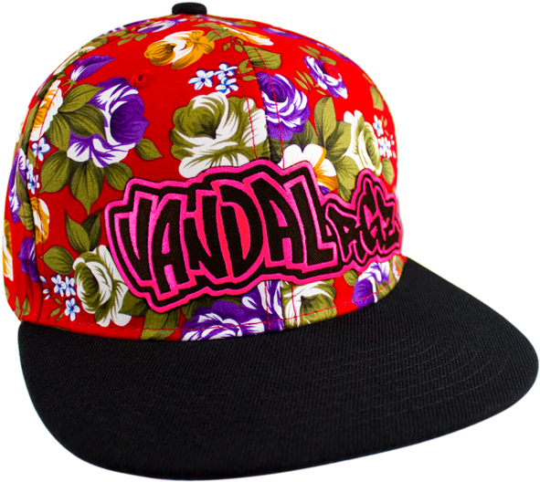 Red Floral Snapback Hat - Baseball Cap (600x600), Png Download