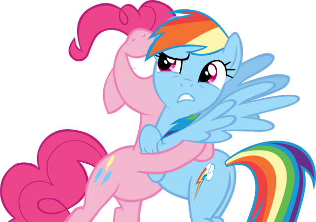Fanmade Pinkie Pie Hugging Rainbow Dash By Snx11-d6ralw0 - Pinkie Pie And Rainbow Dash Friends (640x450), Png Download