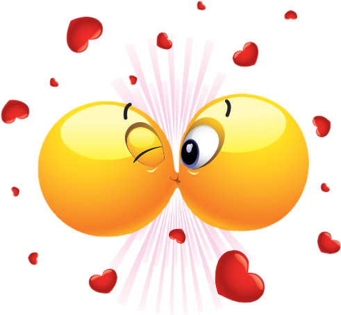 Hugging Face Emoji Png - Emoji Kissing Each Other (500x500), Png Download