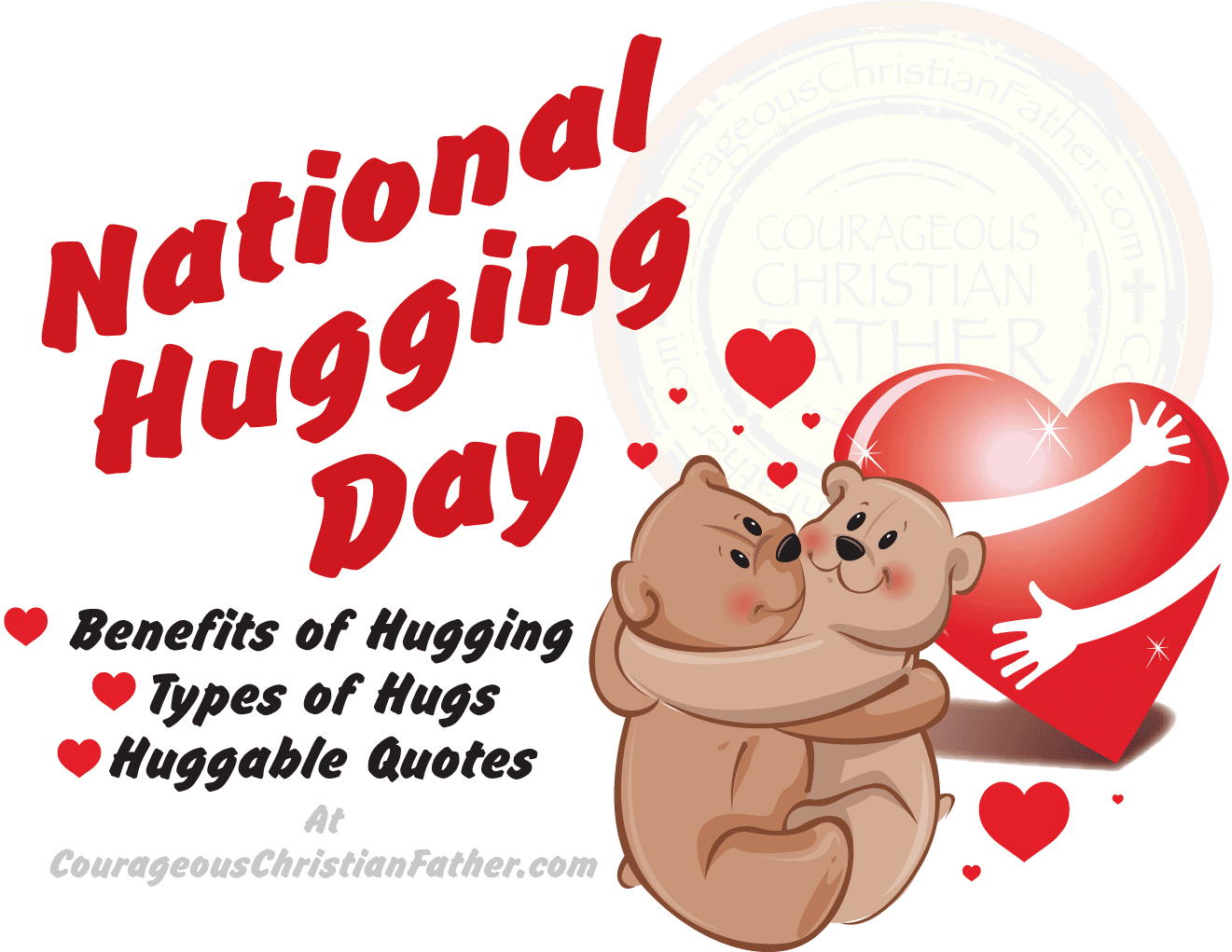 National Hugging Day Courageous Christian Father Png - Hugging Day (1321x1021), Png Download