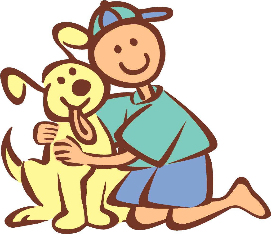 Dogs Clipart Hug - Person Hugging Dog Clipart (1144x1000), Png Download