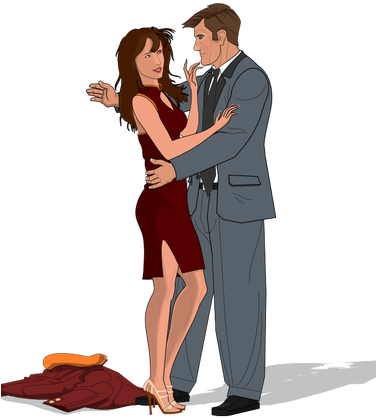 Man And Woman Hugging Clipart - Finger Licking Good (375x500), Png Download