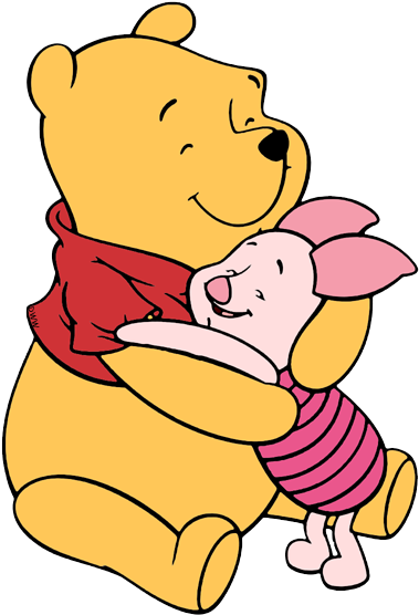 Winnie The Pooh Clipart Hugging - Winnie The Pooh And Piglet Hugging (385x562), Png Download