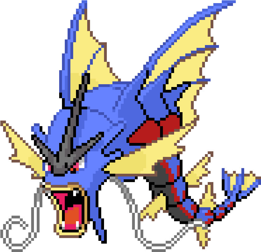 Mega Gyrados - Mega Pokemon Pixel Art (1125x1125), Png Download