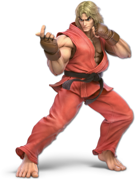 While He Has Some Similar Moves To Ryu, Ken Is A Slightly - Super Smash Bros Ultimate Ken (497x581), Png Download
