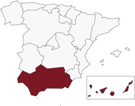 Mapa Espanya Realturf Sud - Spain Provinces Map Icon (500x417), Png Download