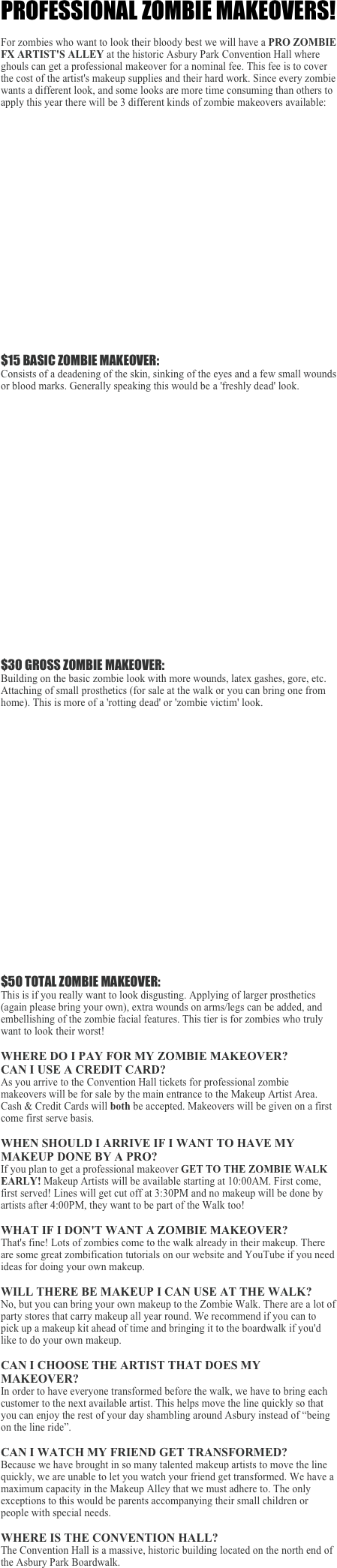 Professional Zombie Makeovers For Zombies Who Want - Asbury Park (449x2090), Png Download