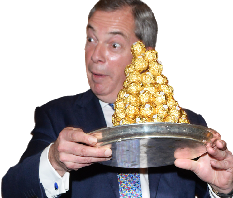Deborah Ross - Nigel Farage Ferrero Rocher (792x634), Png Download