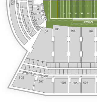 Razorback Stadium Seating Chart Concert - Donald W. Reynolds Razorback Stadium (350x350), Png Download