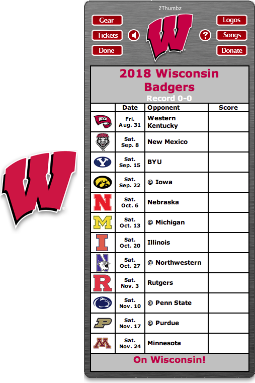 Get Your 2018 Wisconsin Badgers Football Schedule App - Ncaa Wisconsin Badgers 8-by-8 Inch Diecut Colored Decal (513x760), Png Download