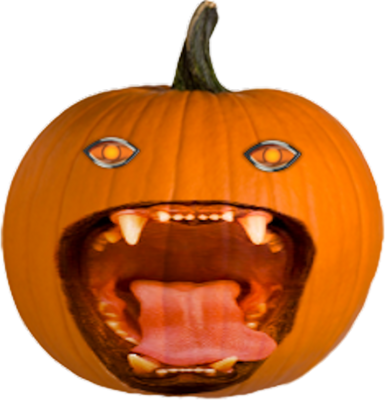 Scary Jack O Lantern Png - Evil Jack O Lantern (385x400), Png Download