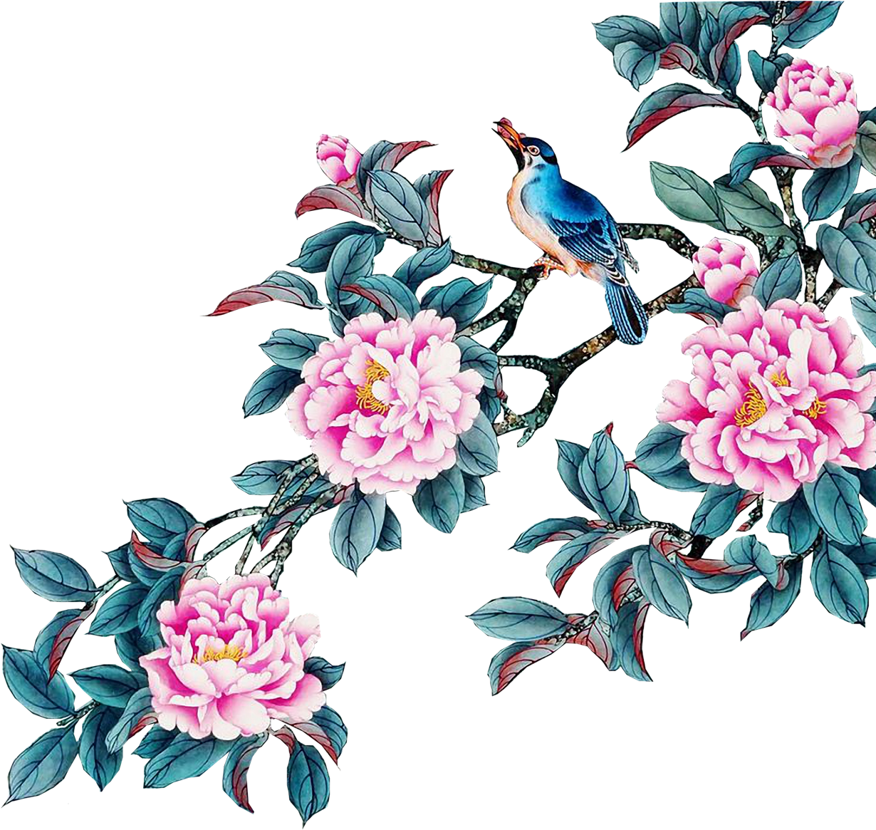 Watercolor Painting Ink Wash Wall Flowers Transprent - Watercolor Painting (1620x1200), Png Download