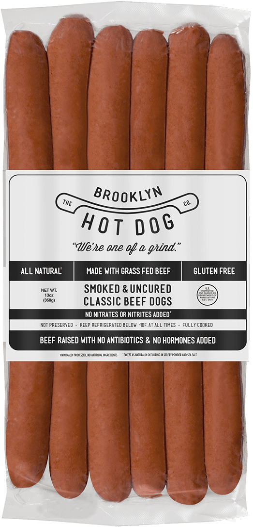 Brookly Hot Dog Company Classic Beef Dogs - Brooklyn Hot Dog Company Classic Beef Hot Dogs, 13 (632x1199), Png Download