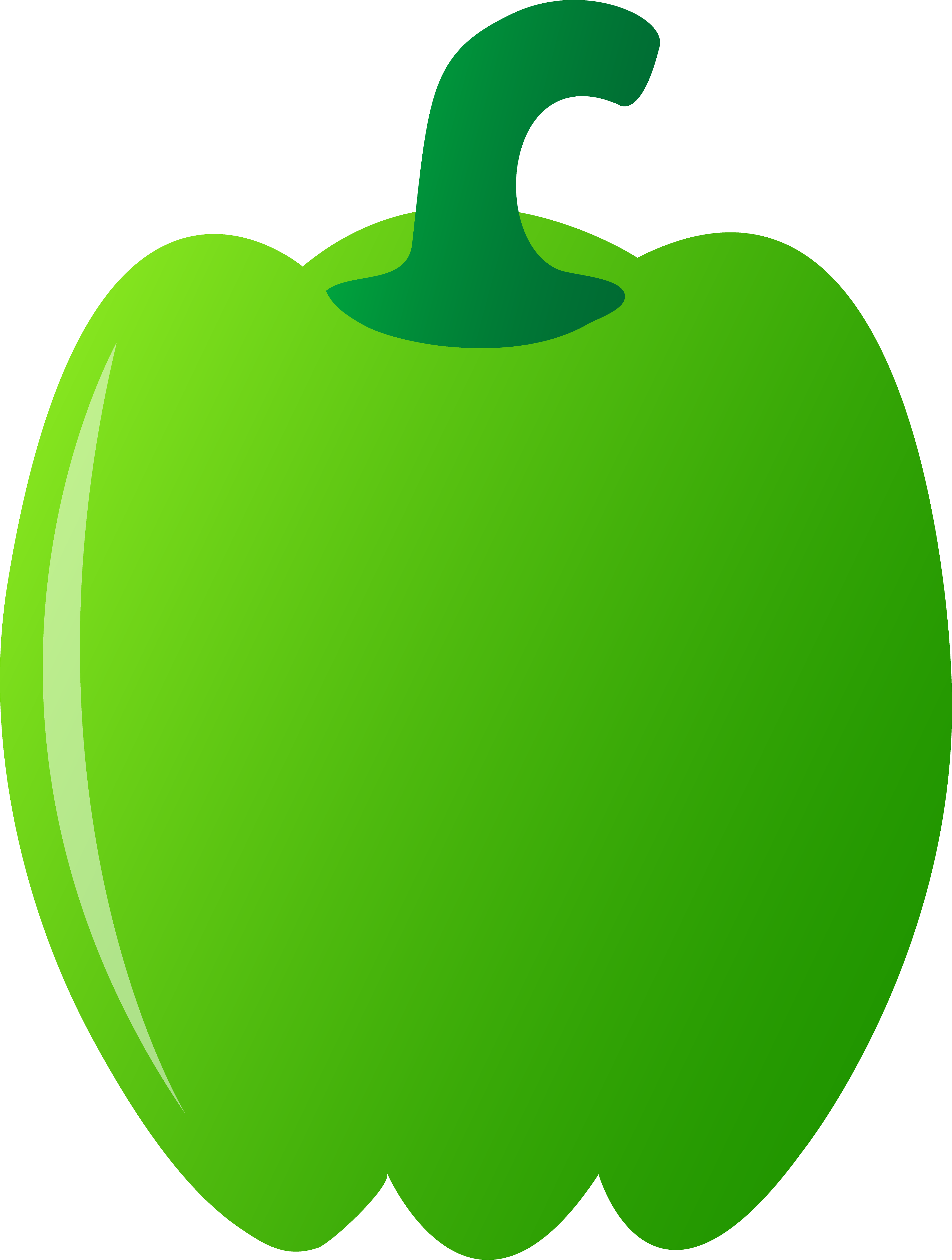 Green Bell Pepper - Perpper Green Cartoon Png (3694x4889), Png Download