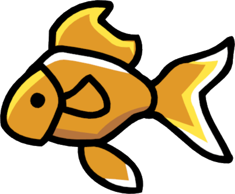 Goldfish - Scribblenauts Fish Png (464x384), Png Download