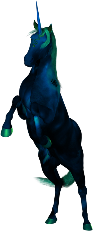 Unicornio Preto Png (500x823), Png Download