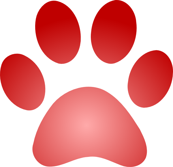 Red Paw Print With - Red Lion Paw Print (600x578), Png Download