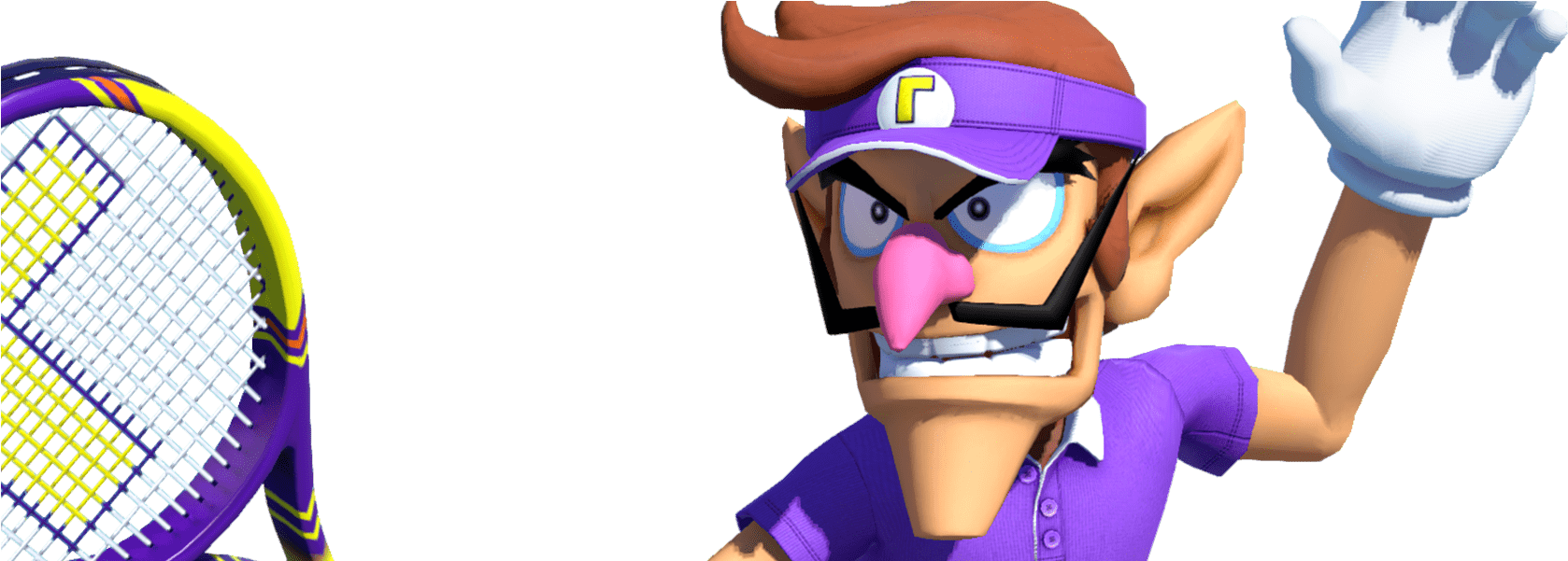 Waluigi - Waluigi Mario Tennis Aces (1920x600), Png Download